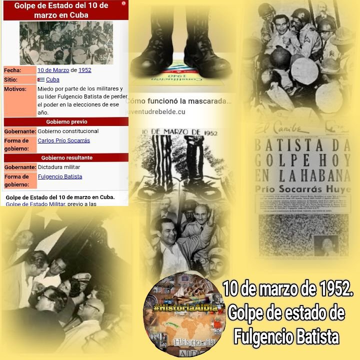 VidePvide's tweet photo. Comparte, ama♥️ y Divulga📲
la Historia📝🗓
 Efemérides del 10 de marzo.
👣Golpe de estado de Fulgencio Batista.
👣Camilo Cienfuegos dirige el derrumbe del muro del Cuartel de Columbia.
👣Fallece Oswaldo Guayasamín.
#HistoriaAlDía #IzquierdaLatina #TitanesDeCorazón https://t.co/92EZxBi0jY