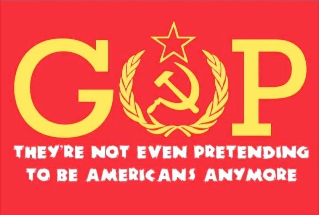 GMozdzynski's tweet image. @GOP is officially a #RussianCollaborator party, fully infiltrated by #RussianAgents, corrupted by #RussianMoney and in a psychotic, toxic, abusive relationship with that #RussianBully, trump.
@GOP should be DELEGALISED.
#banTrump
#DumpTrump