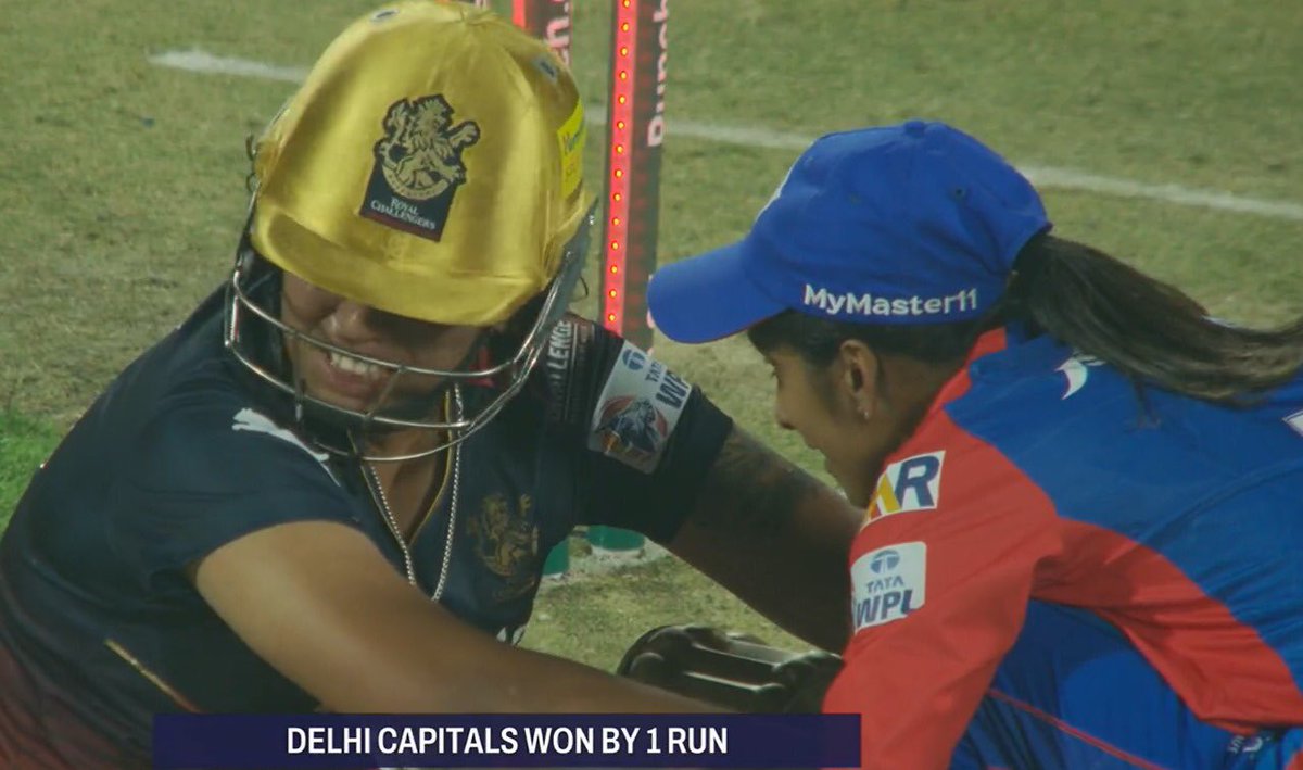 It's just a sport. 

THE SPORT: ❤️‍🩹

📸: JioCinema 

#PlayBold #SheIsBold #ನಮ್ಮRCB #WPL2024 #DCvRCB