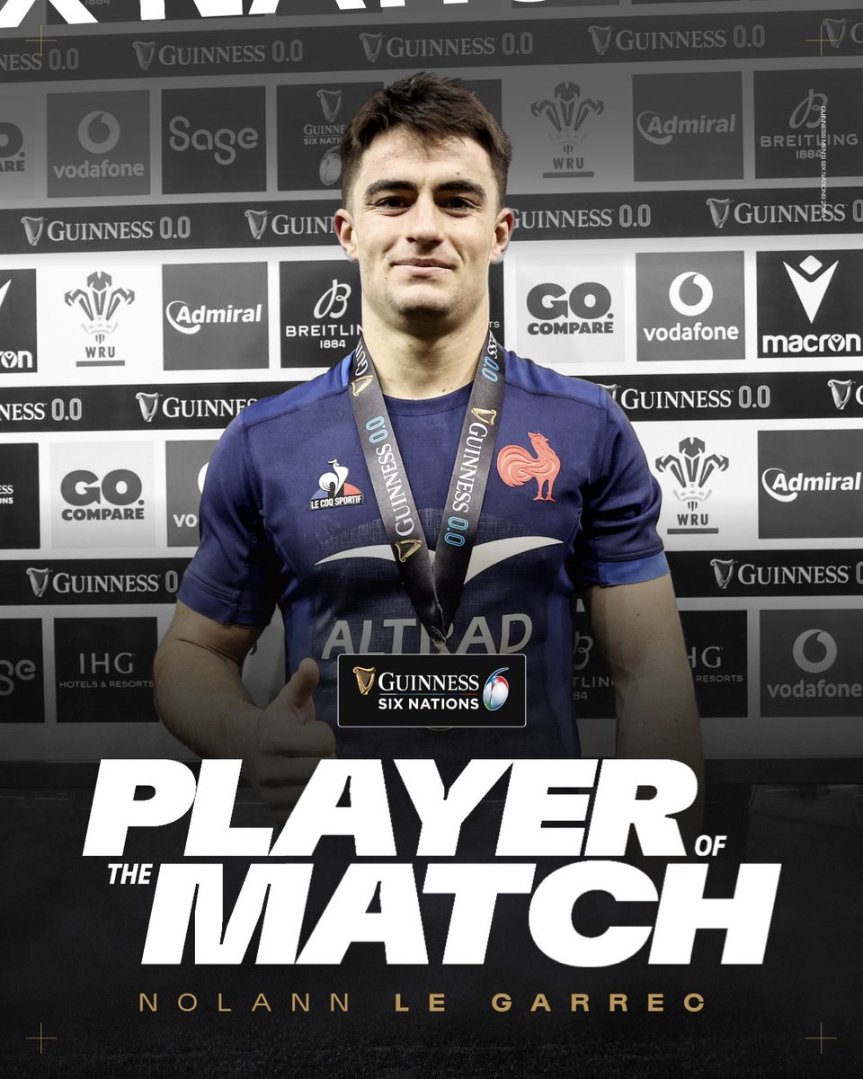 🏅 Today's #GuinnessM6N Player of the Match is France's Nolann Le Garrec 🤩

#WALFRA