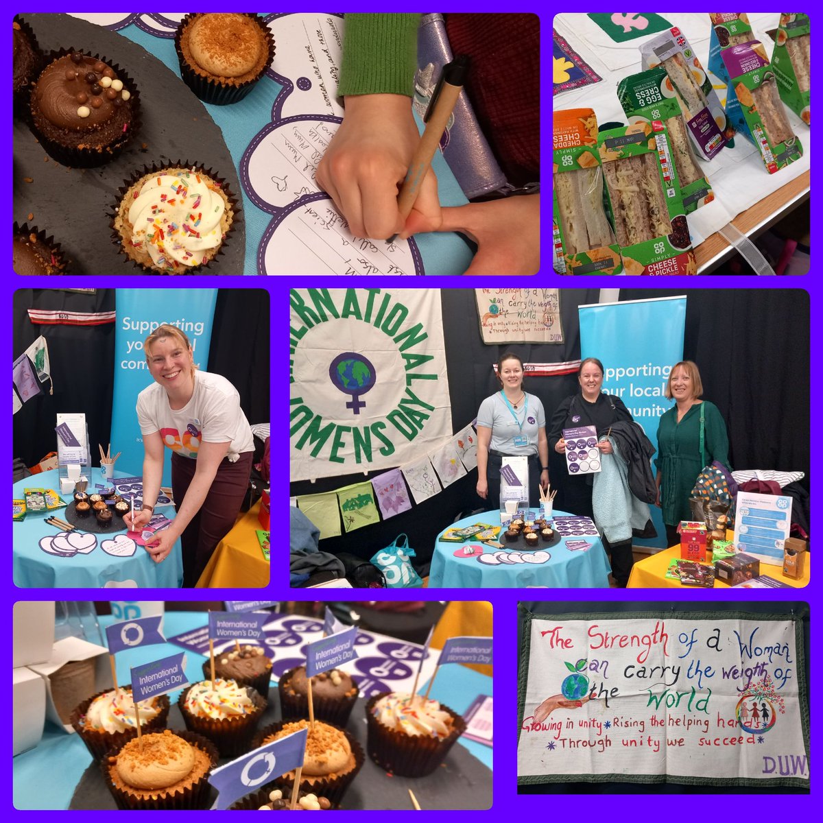 International Women's Festival @exeter_phoenix was fantastic! A joyous celebration of women through dance, song, stalls & more. A pleasure to contribute @coopuk sandwiches for the volunteers, cupcakes & giveaways 💜 Sarah & Judith #devonunitedwomen #iwd2024 #InspireInclusion