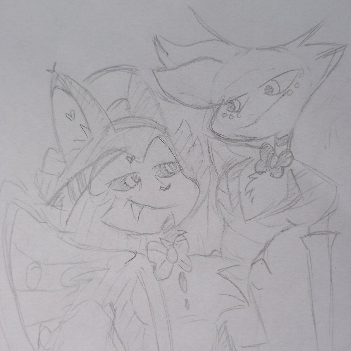 Wanted to doodle some stuff on #traditionalart just for the funnies. #HazbinHotel #SirPentious #HelluvaBoss #Stolas #HelluvaBossFanart #HazbinHotelFanart #huskerdustfanart #huskhazbinhotel #angeldust #HUSKERDUST