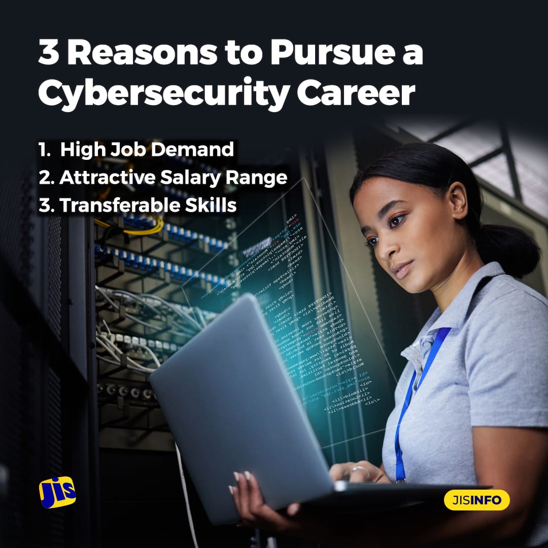 Not sure about your career path? 🤔 We have a suggestion. 👍 How about cybersecurity? 🖥️ 🔐 Here are three reasons why it would be a solid career choice. 👌 #cybersecurity #cyber #ict #technology #computerscience #career #careers #careeradvice #careerdevelopment