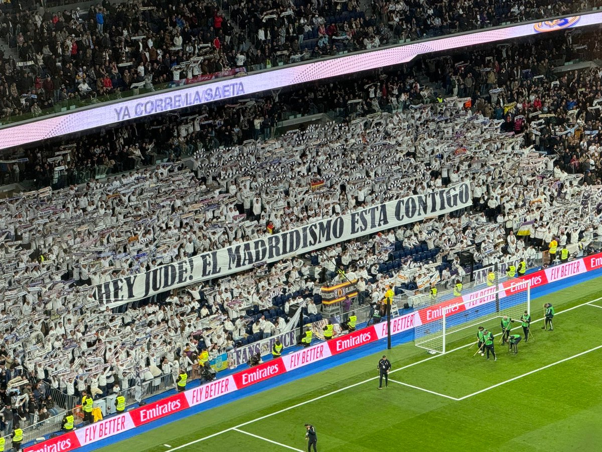 🚨 Bernabéu banner: “Hey Jude! The Madridismo is with you.” <a href="/AranchaMOBILE/">Arancha Rodríguez</a>