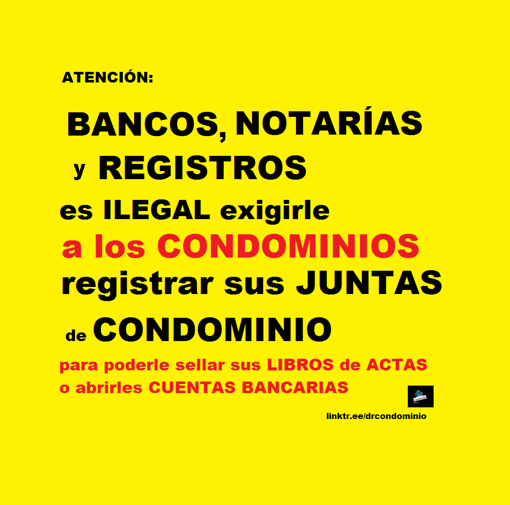 Este error de los bancos, registros y notarías está afectando a los Condominios a nivel nacional

linktr.ee/drcondominio