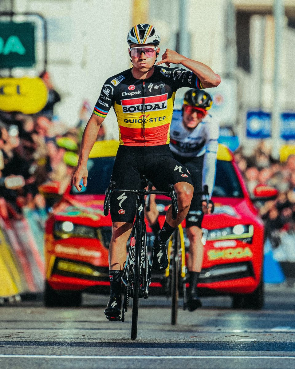 EvenepoelRemco's tweet photo. Leaving @ParisNice in style!📞🔥🫡

This is why I love racing, going all-in🫶🏻🚀

2nd in the GC, a stage win, the KOM and points jersey🥈⚪️🔴🟢

Can't thank my team enough for the incredible work they do every day after day🐺💙

Congrats to Matteo on a strong week and the yellow👏🏻 https://t.co/bnqhDBBQBb