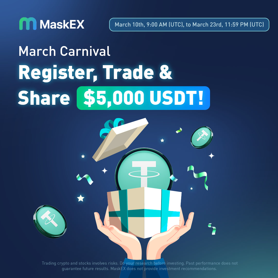 MaskEXGlobal's tweet photo. MaskEX March Carnival Is Live Now: $5000 USDT Prize Pool

🔸 Sign up, Trade, &amp; Share $5,000 USDT!

⏰ Event Period: March 10th - March 23rd 2024

👉 Join Now: https://t.co/CmlKJ4kV5L

Don't miss out on this one! https://t.co/c6WEpfktLw