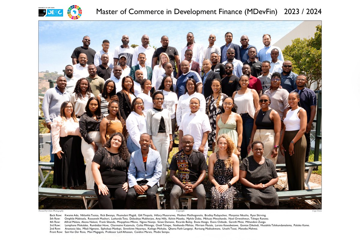 DEFIC_UCT_GSB's tweet photo. MDevFin Class of 2023/2024 we please to announced that they finished their coursework ready to start their research. https://t.co/OMjeaTTHcK