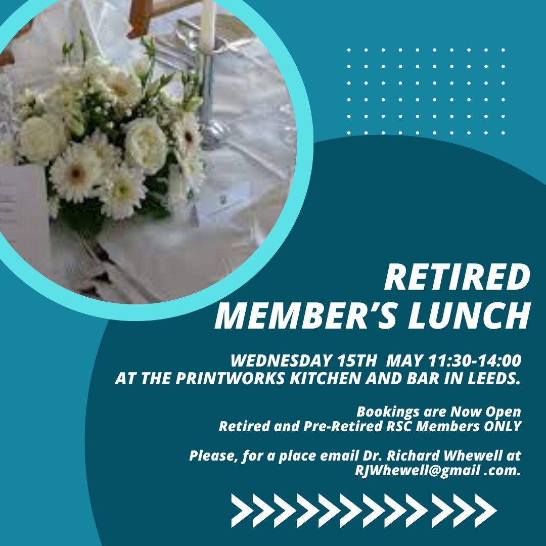 Welcome to the 2024 Annual Retired RSC Central Yorkshire Member Lunch. It will be held at the Printworks Kitchen and Bar. There is no charge for the lunch, and drinks will be available for purchase at the bar. You are welcome to register for the event with a +1 if you wish.