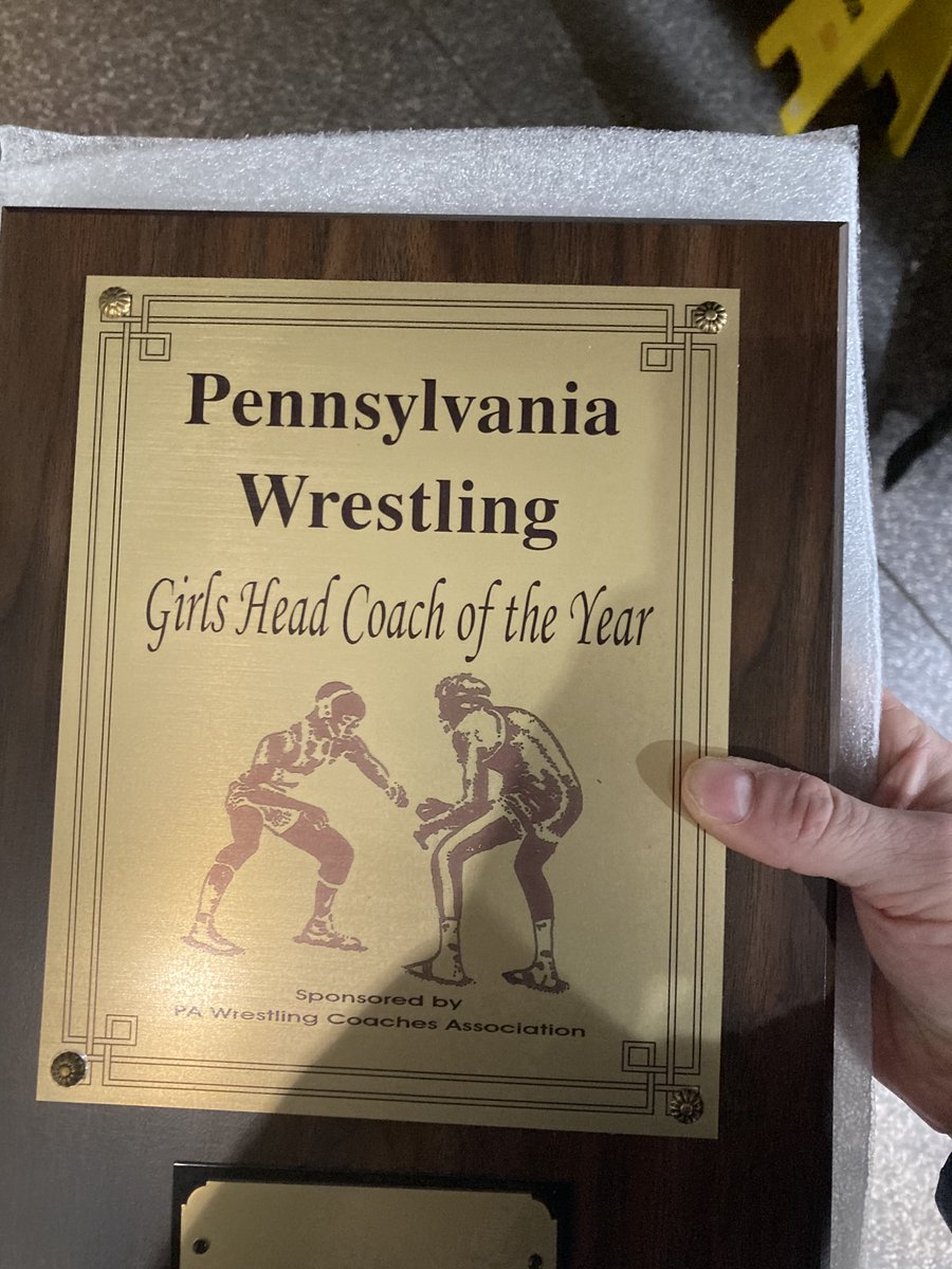 Congratulations to Coach Anthony Shave - PA State girls wrestling coach of the year.