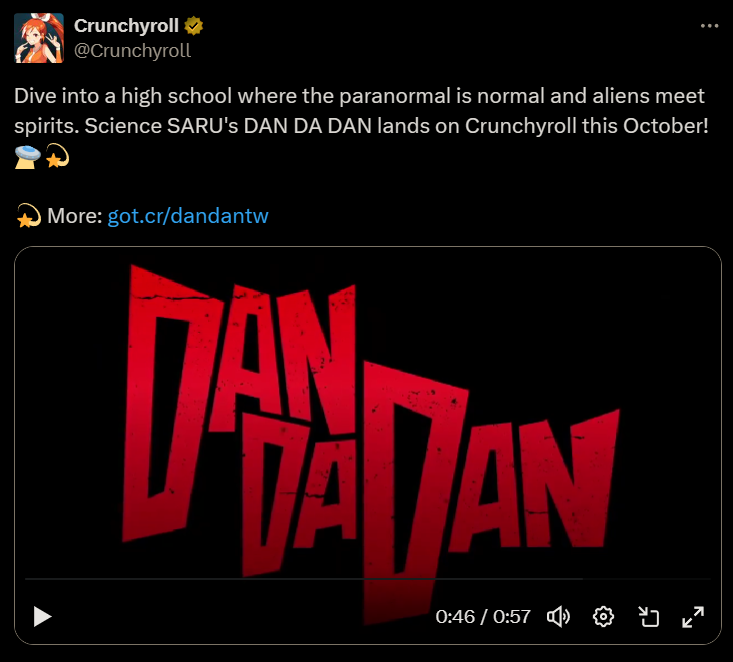 BREAKING NEWS Dandadan anime will stream in NETFLIX and CRUNCHYROLL this October!! ➖︎ Netflix: Worldwide release ➖︎ Crunchyroll: North America, Central America, South America, Europe, Africa, Oceania, the Middle East and CIS release.