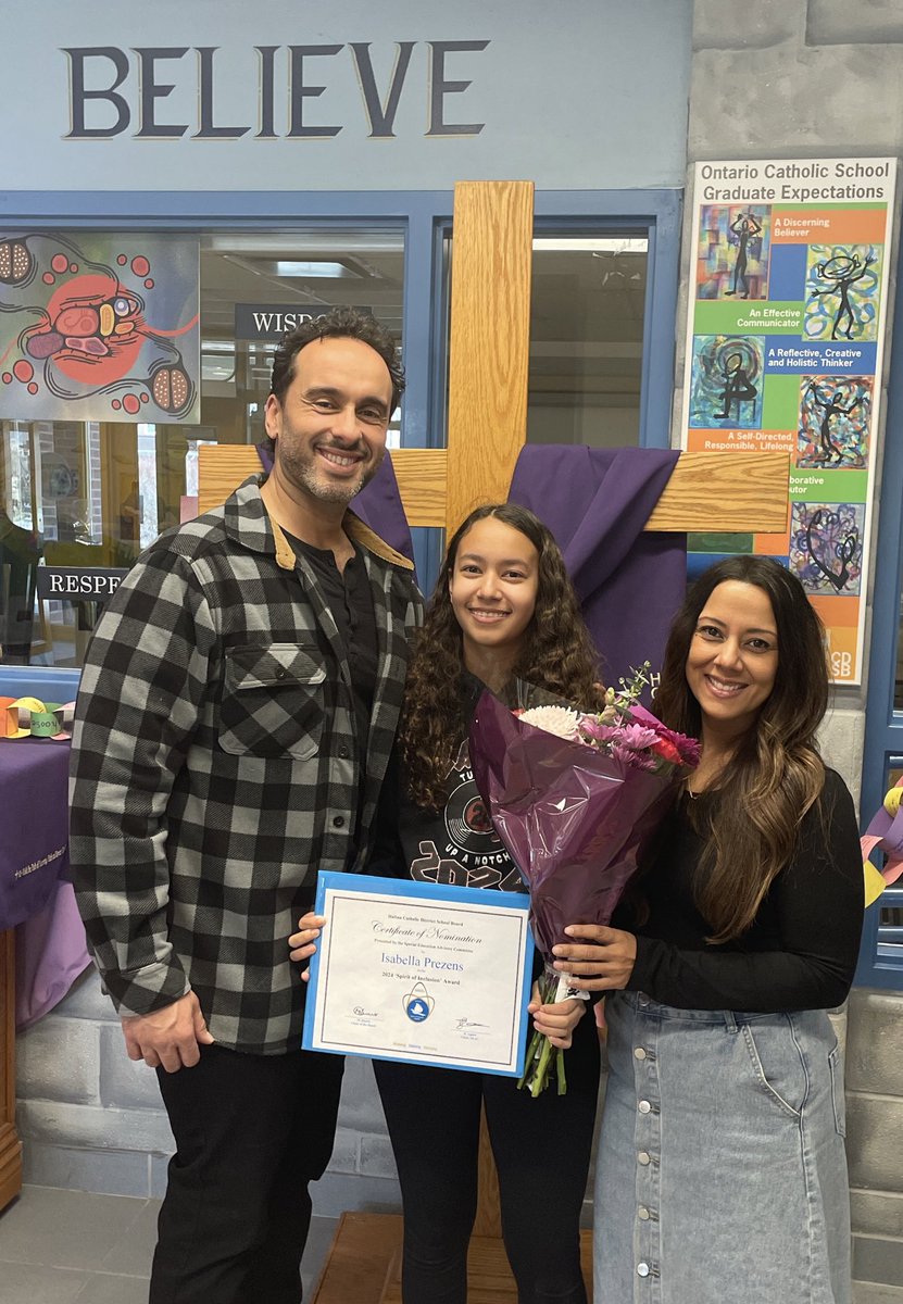 Congratulations to Isabella, our school nominee for the @hcdsbSEAC Spirit of Inclusion Award for the 2023-2024 year. @HCDSB