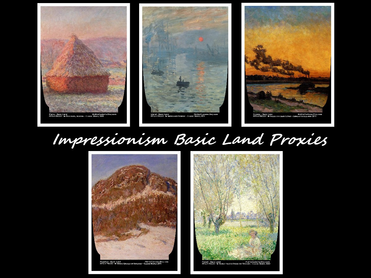 MythicCustoms's tweet photo. New products in stock now! Impressionism and Post-Impression Full Art Basic Land proxies. Check them out using the links below!

Impressionism: https://t.co/rySdYeQqhV
Post-Impressionism: https://t.co/ndKrwlseuK https://t.co/W8v8YNlpD1