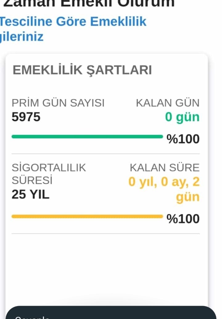 Biraz önce iş arkadaşım vatsap durumunda paylaşmış şafak 2 diye yani 43 yaş ını tamamlayarak emekli oluyor .
Bense 7500 pirimle 60 yaşında emekli olabilirim
Arkadaşdan tam 5 yaş büyüğüm pirimim daha fazla.
Ne diyeyim Allah a havale ediyorum
#ADALETiçinKADEME