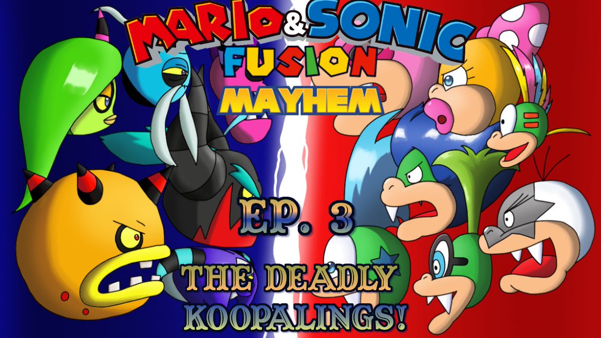 FusionMayhem's tweet photo. Episode 3 of Mario and Sonic: Fusion Mayhem is out now! 

Starring @EmceeVoices @Mystic_IRJ @CrashStarVA @Lingulini @KlausHoward @GinaM9816 @BlitzRainboom @CallMeRyan21 @DavenTylerFultz @Swordtee40 @LeiOfHarts @LannaRosee_ 

#Mario #SonicTheHedgehog 

https://t.co/bTOyWQtc08 https://t.co/9XACkVZg1H