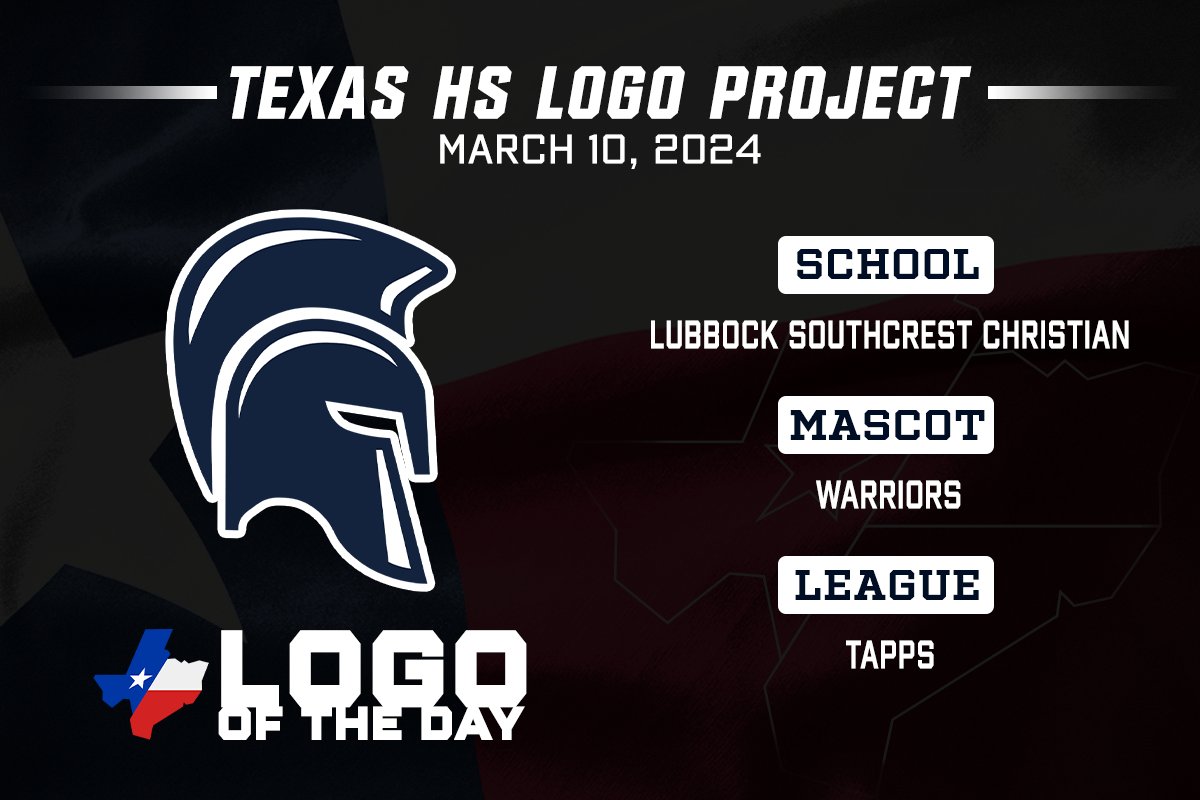 <a href="/NISDHarlan/">Harlan High School</a> <a href="/HarlanHawks_FB/">Harlan Hawk Football</a> <a href="/HarlanTennis/">Harlan Hawk Tennis</a> <a href="/HarlanSoccer/">⚽️ ℍ𝕒𝕣𝕝𝕒𝕟 ℍ𝕒𝕨𝕜𝕤 ⚽️</a> <a href="/HarlanHawks_SB/">Harlan Hawk Softball</a> <a href="/HarlanHawks_VB/">Harlan Volleyball</a> <a href="/MCISDAthletics/">Madisonville Tx Athletics</a> <a href="/MadisonvilleFB/">Mustang Football</a> <a href="/MadisonvilleWBB/">Madisonville Lady Mustangs 🏀</a> <a href="/MCISDBaseball/">Madisonville Baseball</a> <a href="/AtonementSports/">Atonement Athletics</a> <a href="/AtonementSA/">The Atonement Academy</a> <a href="/Bluecat_Nation/">BluecatNation</a> <a href="/PiratePride2/">PiratePride</a> <a href="/SpurgerISD/">Joe Fisher</a> <a href="/VHLadyEagles/">Van Horn Lady Eagles Basketball</a> <a href="/VH_Football/">Van Horn Falcons Football</a> <a href="/VHVolleyball/">Van Horn Falcon Volleyball</a> <a href="/vanhornhoops/">VanHornHoops</a> <a href="/HuntingtonISD/">Huntington ISD</a> <a href="/DevilAthletics/">Red Devil Athletics</a> <a href="/Ysleta_YWLA/">Ysleta YWLA</a> <a href="/frostpolarbears/">Frost Polar Bears</a> <a href="/FrostPBFootball/">Frost Polar Bears Football</a> <a href="/frost_xc/">Frost Polar Bear XC</a> <a href="/FrostISD/">Frost ISD</a> #LogoOfTheDay - March 10, 2024

In Lubbock to check out the Southcrest Christian Warriors.

<a href="/SCSWarriors/">Southcrest Christian</a> <a href="/SCSWarriorHoops/">SCS Warrior Boys Basketball</a> <a href="/SCS_Warriors/">Brandon Letzgeaux</a> 

#txhsfb #txhsvb #txhshoops #txhssoftball #txhssoccer #txhsbaseball 

txhslogoproject.com/lubbock-southc…