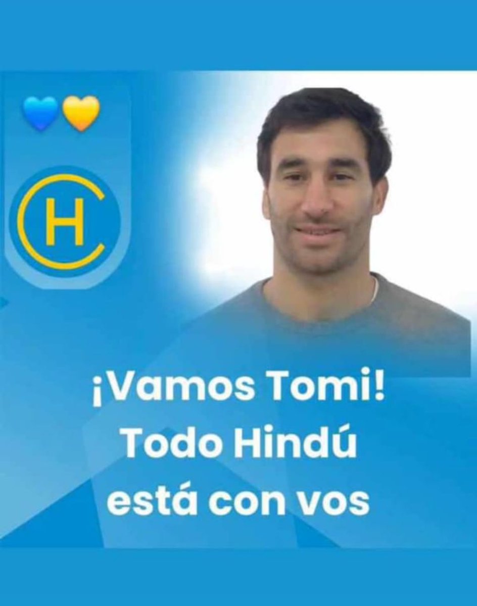 #VamosTomi <a href="/Club_Hindu/">Hindú Club</a> 
Desde el SIC alentamos por su pronta recuperación 💪