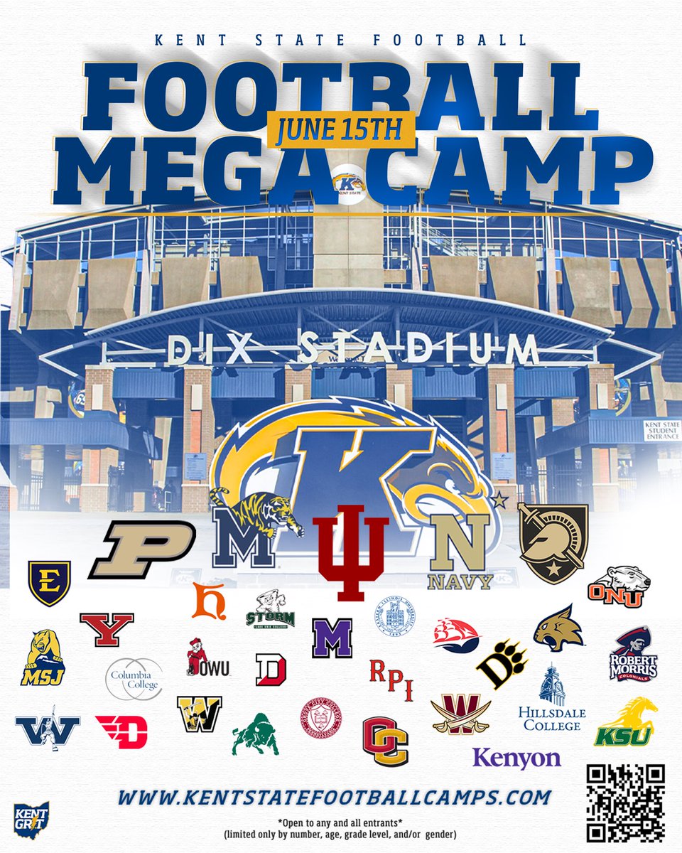 College Football Prospects - Your Time Is Now!

Register here to reserve your opportunity to learn from and compete in front of college coaches from some of the best programs in the country!

This camp always sells out fast! Sign up link below. 👇 

#KentGRIT⚡️#ALLIN
