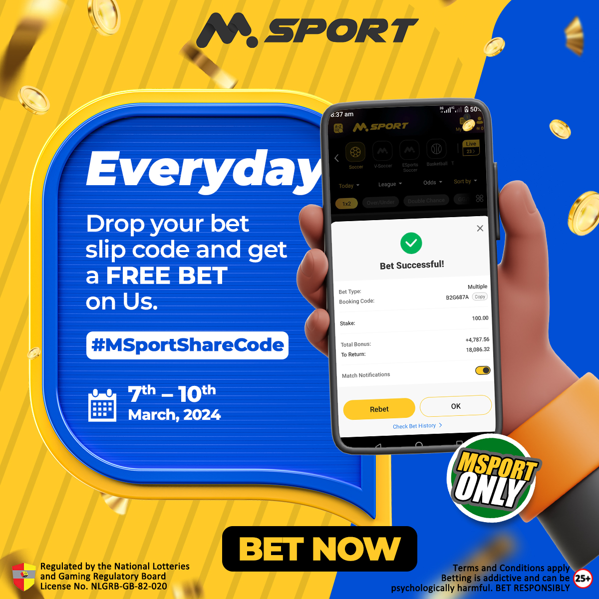 MSportUganda's tweet photo. ๐ฅ Last day for the #MSportShareCode Campaign, fam!
๐ Jump on this train to catch some free bets, and let's spread the fun like wildfire! ๐
Please RT to share the vibe! ๐
1/4 https://t.co/inhMnFrvKn
