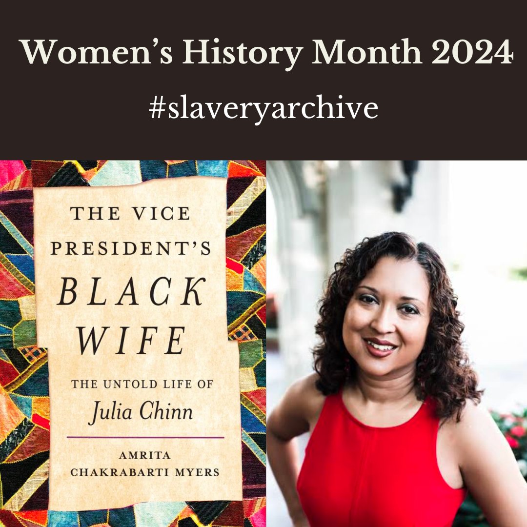 It's #WomenHistoryMonth2024, and if you didn't read the work of Amrita Chakrabarti Myers, it's time to check her newest book The Vice President's Black Wife: The Untold Life of Julia Chinn published by University of North Carolina Press uncpress.org/book/978146967…