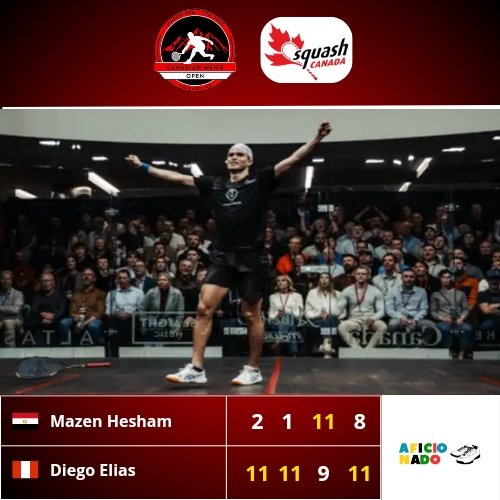 🗓️El jueves 7 de marzo, Diego Elías venció al egipcio Mazen Hesham y se coronó campeón 🏆🥇 del Canadian Open 2024 
Nuestro compatriota alcanzó su segundo título del año.
#squash #CanadianOpen #diegoelias #MazenHesham #Perú #Egipto #federacionperuanadesquash #Aficionado