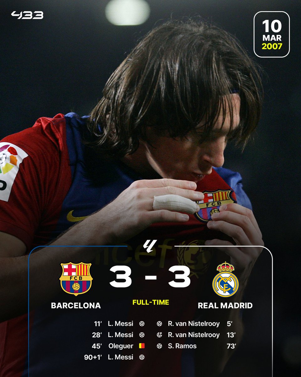 On this day in 2007, Messi scored his first of 𝟓𝟕 career hat-tricks 🎩🇦🇷