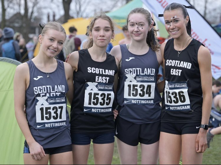 Kathleenogg's tweet photo. Well done girls 👏 U17 women Team Scotland East 4th place at Inter Counties XC Championships in Nottingham yesterday . Photo by @EStreetShuffler @FalkirkHeraldSp @LHS_HWB @Larbert_Sport @scotathletics @BritAthletics https://t.co/enBzkflUxW