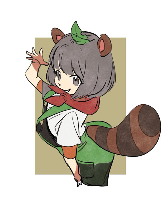 「アライグマ娘 たぬきのしっぽ」のTwitter画像/イラスト(新着)