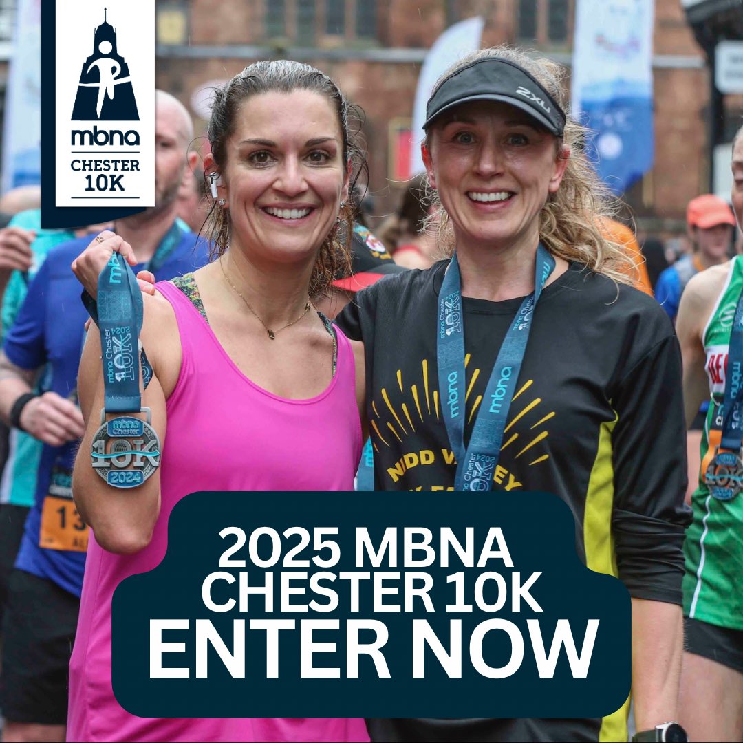 Entries for the 2025 MBNA Chester 10k are open now 🎉 After an incredible sell out event this year we can’t wait to do it all again on Sunday 9th March 2025! Enter now 🔗 activeleisureevents.co.uk/chester-10k