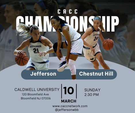 🐏Game Day🐏
🆚 Chestnut Hill Griffins  
⏰ 2:30 PM
📍 Caldwell University 
📺 caccnetwork.com