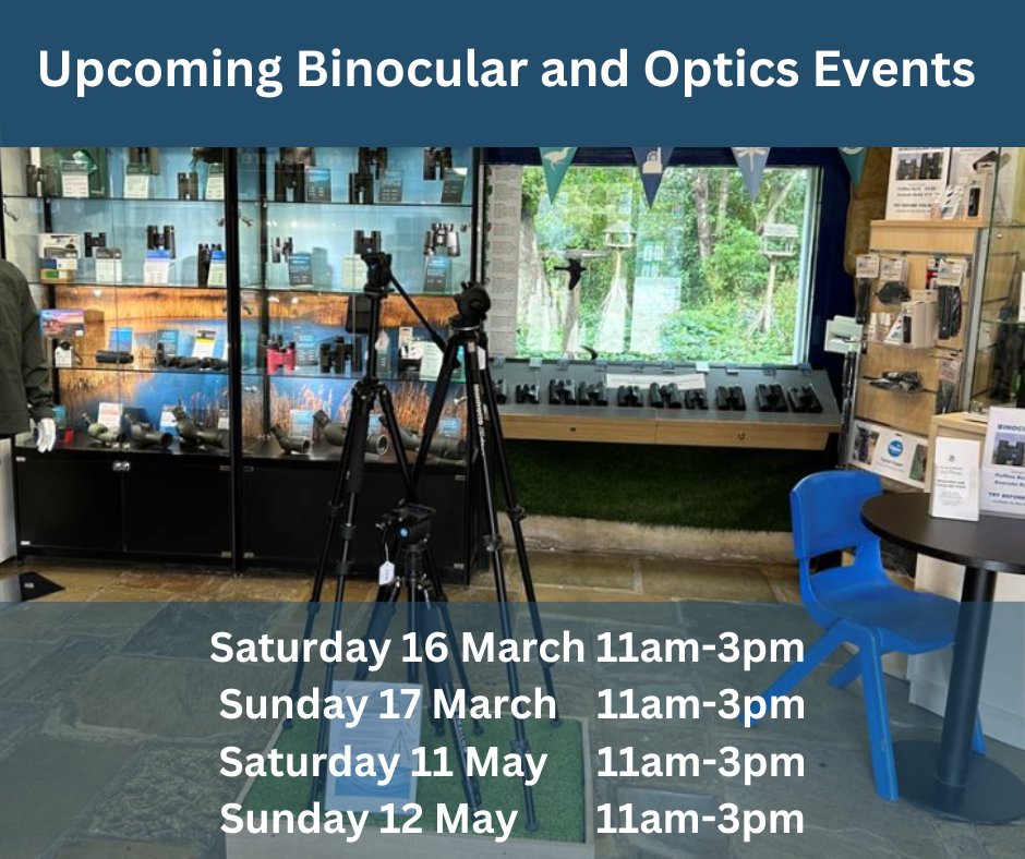 📢 We have some Binocular and Optics events coming up this Spring! Our experts will be on hand to answer any Optics questions you might have from 11am-3pm each day. You'll have the chance to try out a wide range of 'bins' to see what suits you. Keep an eye on our events page!