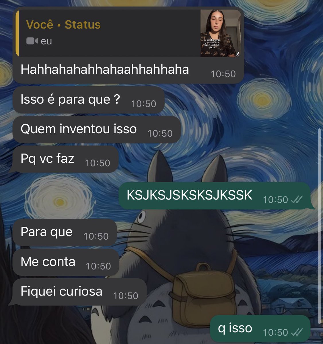 ooc. minha mãe me fazendo interrogatório do pq eu faço estrelas de papel bicha se eu te contar