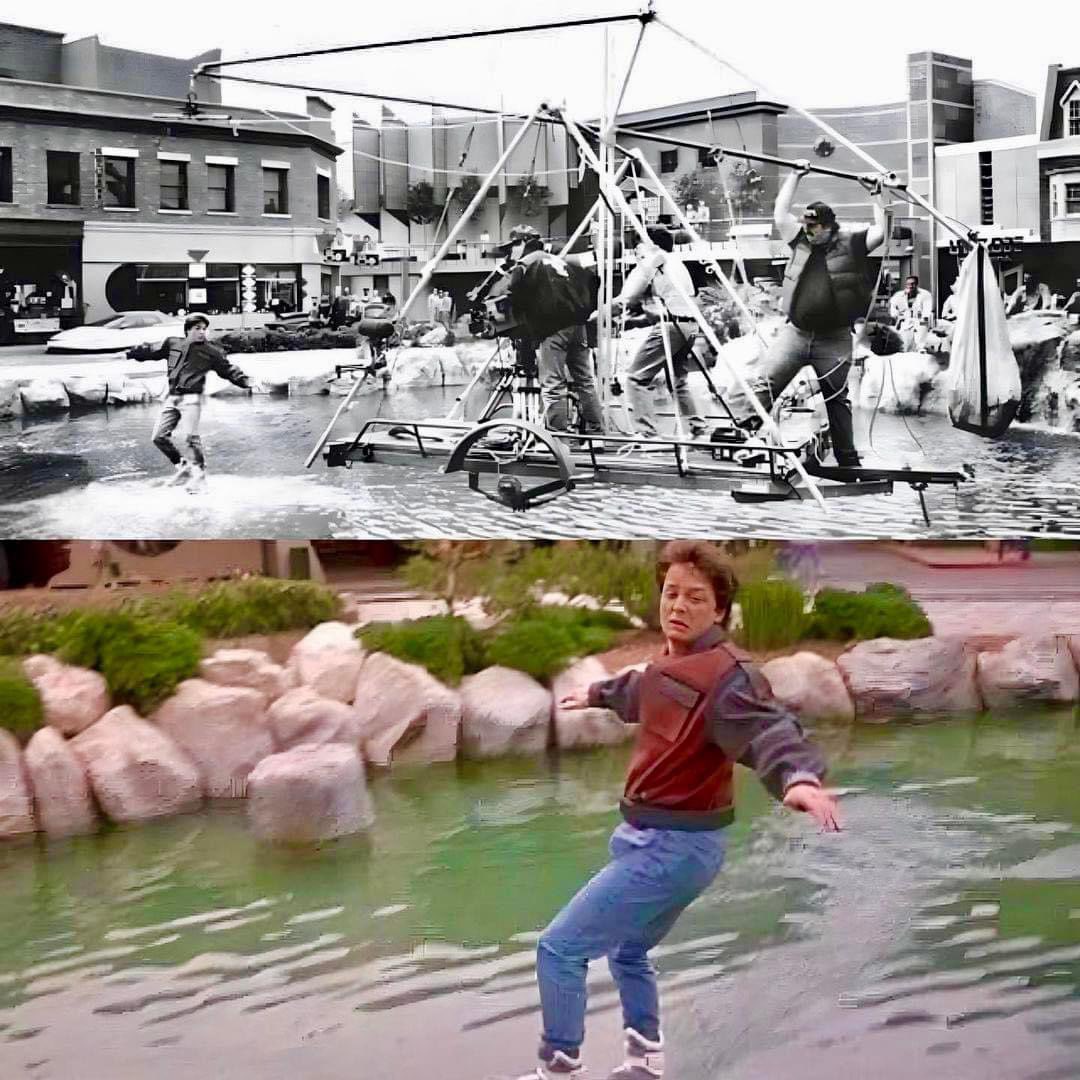 Michael J. Fox @realmikefox behind the scenes from Back to the future part 2 #backtothefuture #michaeljfox #ritornoalfuturo #behindthescenes