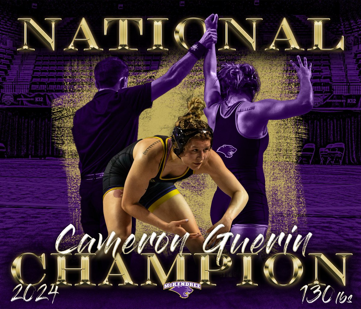 McKBearcats's tweet photo. Women’s @McKWrestling earned 6️⃣ All-American finished at the 2024 @ncwwc with senior Cam Guerin bringing home a 4️⃣TH-STRAIGHT Individual National Championship at 130lbs! 

#BearcatsUnleashed https://t.co/xKquNgyNJe