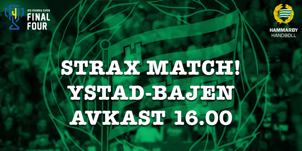 🇳🇬 KÖR BAJEN KÖR! Dags för cupfinal – ge allt och lite till! SVT1 och SVT Play sänder med från 15.45!

🎟 handboll.ebiljett.nu/Tickets/Choose…

📺 svtplay.se/video/e5d22kq/…

#bajen #hammarby #atgsvenskacupen #Final4