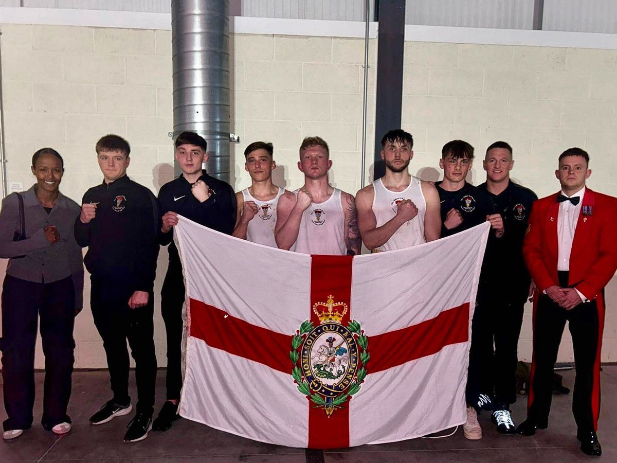 First Fusiliers test their metal at the @TheIronFist Boxing Exhibition 🥊 Boxers travelled back from Estonia to represent the battalion. Three out of five made the final! Congratulations to other participating boxers from @ChurchillsOwn, 5 Rifles, 3 REME, 5 REME, 1 Regt RLC.