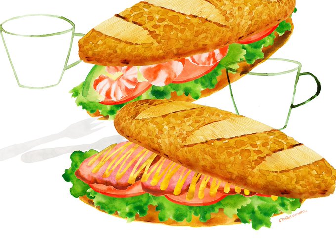 「パン サンドイッチ」のTwitter画像/イラスト(新着)