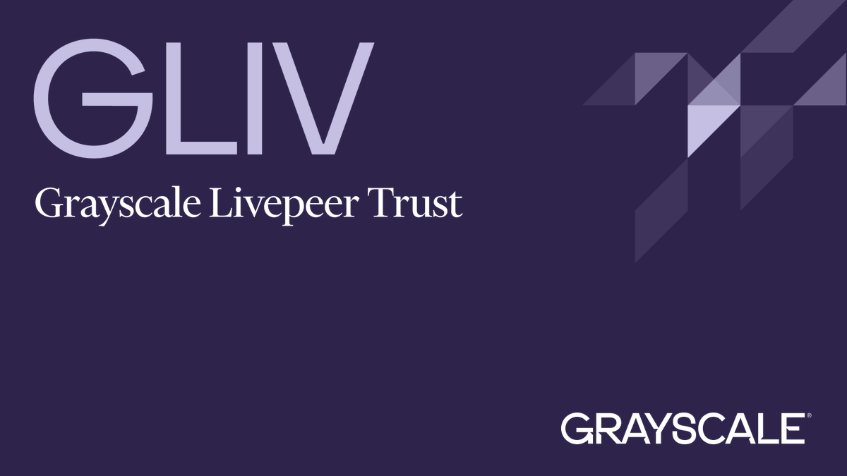 Grayscale's tweet photo. #OnThisDay in 2021, Grayscale Livepeer Trust $GLIV made its debut as one of the first securities solely invested in and deriving value from the price of Livepeer Token $LPT. 
Learn more: https://t.co/bWRF5nkeFR https://t.co/AgYja7v5g7