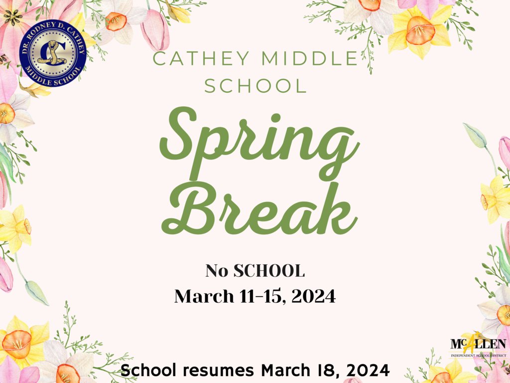 cobras047's tweet photo. Students. have a restful Spring Break. Don't forget to log your minutes on Beanstack. We look forward to seeing you on March 18th. #REST #CobrasRead https://t.co/mj26Fy1g5x