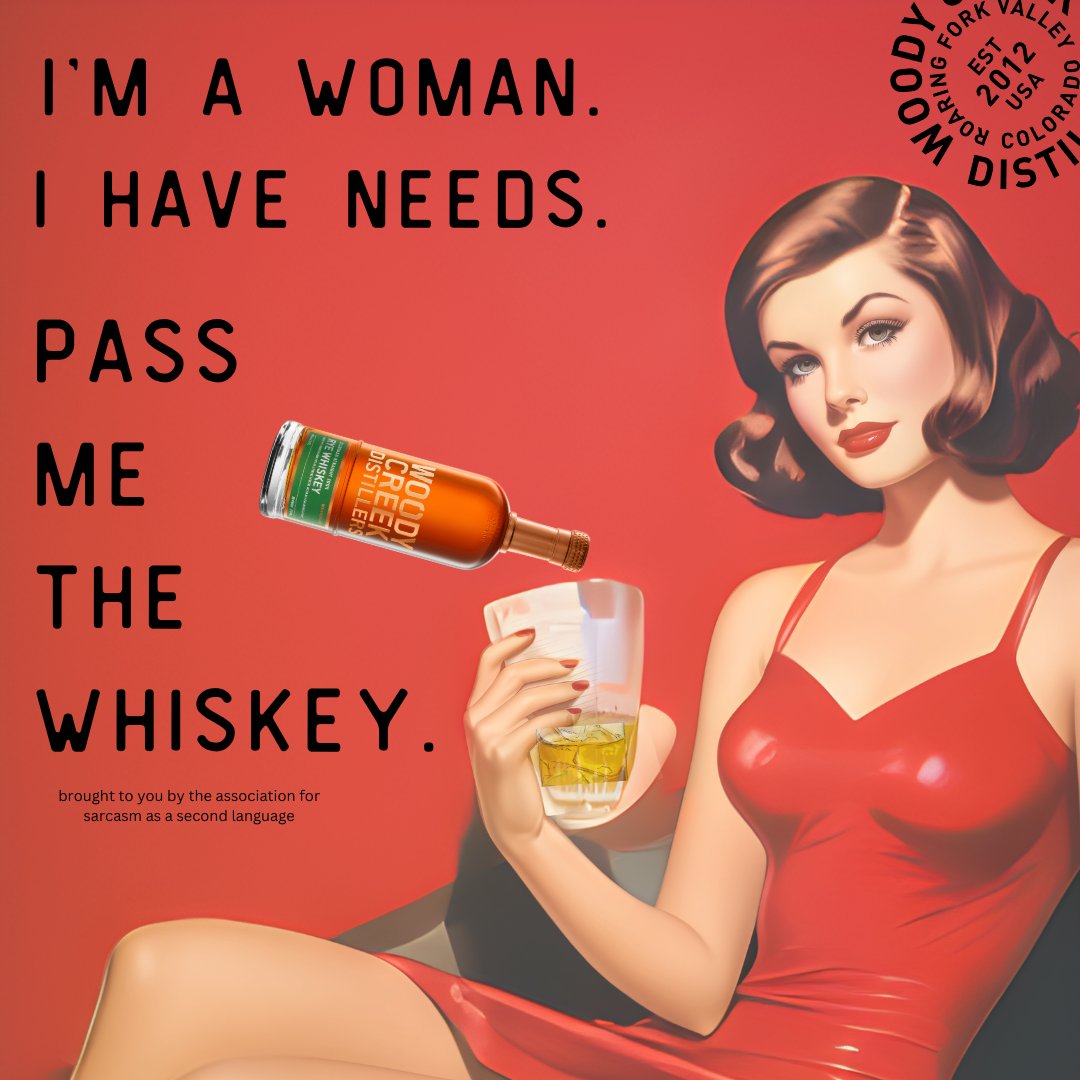 Whiskey girls are the best kind of bad news. -Connie Chernik This edition of Sarcasm Sunday brought to you by amazing whiskey drinking chicks everywhere. #woodycreekdistillers #coloradobornandraised #woodycreek #whiskey #whiskeywomen #ryewhiskey #women #womanpower #whiskeygirl