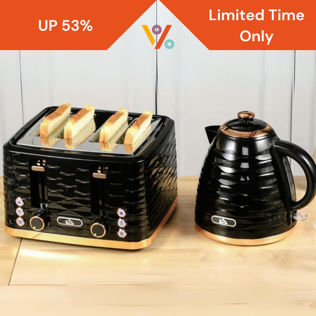 DiscVisc's tweet photo. Save big on this stylish Homcom Kettle &amp; Toaster Set, now only £49! 💥 

Don't miss out on 53% off, hurry while stocks last! 🛍️ 👉 https://t.co/s7QP1Kx3XU

#discountvouchers #discount #discounts #deal #deals #savings #save #bargain #bargains #budget #budget-friendly #saving https://t.co/e9kCxHpICj