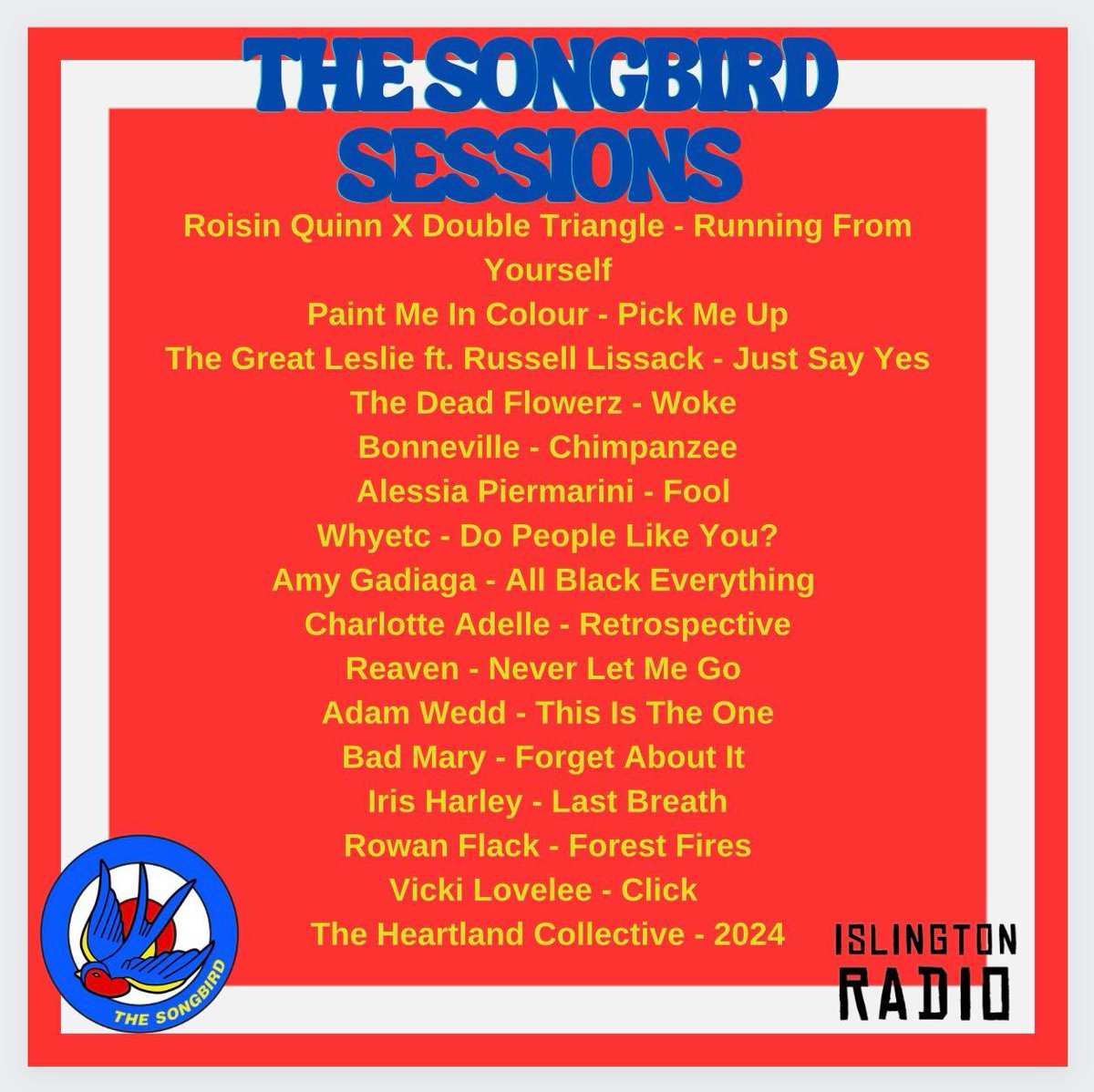 platinummind's tweet photo. https://t.co/AyHjZTq0B2 The Songbird Sessions for @TheSongbird_HQ on @IslingtonRadio has landed! Check out music from @PaintMeInColour @TheGreatLeslie_ @whyetc @CharAdelle @REAVENMUSIC @adamwedd @BadMaryBand @IH_singwithsoul @rowan_flack @vickilovelee @HeartlandThe @Tallia_Storm> https://t.co/N9qSUOuhgj