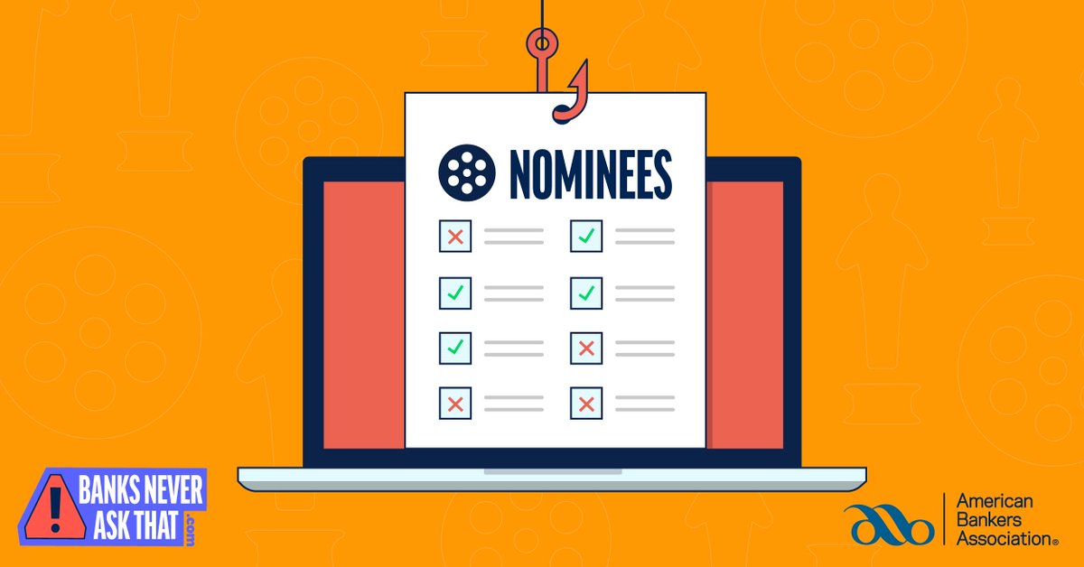 Predicting award winners is fun 🏆 🎥. Predicting scams? Even better. Check out the #BanksNeverAskThat quiz and you’ll never be left guessing which text, email, or phone call is a scam again. 👉 aba.social/3I3h1ER