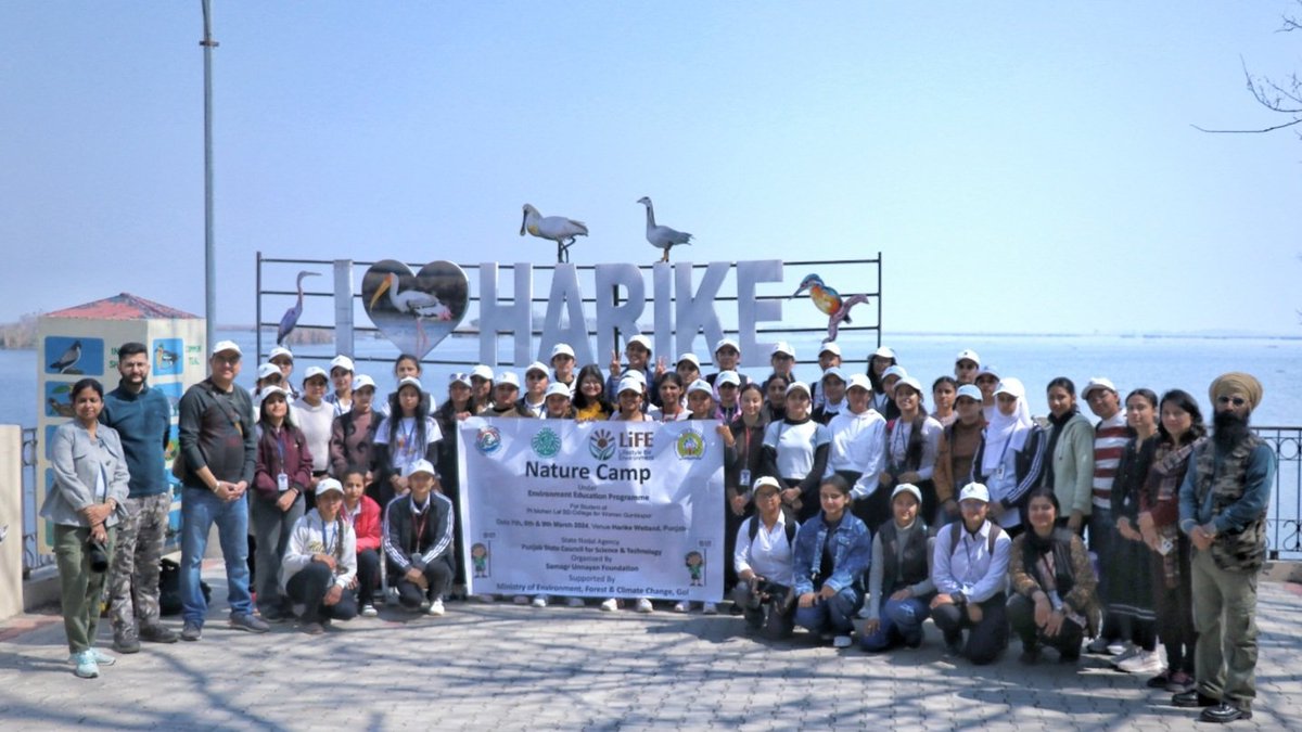 Successful Conducted a  3-Day Nature Camp at Harike Wetland in Punjab  from 07 Mar to 09 Mar 24 with the students of <a href="/mohan_pt72480/">Pt Mohan Lal SD College for women Gurdaspur</a> from 07 Mar to 09 Mar 2024. The event was guided by <a href="/PSCST_GoP/">Punjab State Council for Science and Technology</a>
&amp; <a href="/moefcc/">MoEF&CC</a> 
#MissionLiFE #ProPlanetPeople 
#EnvironmentEducationProgram
#ChooseLiFE