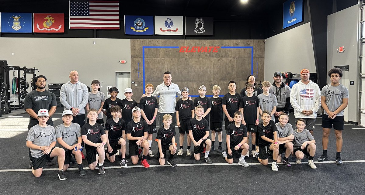 QBimpact's tweet photo. QB “Master Class”, C/O 2031-YOUTH Day 2

Reps, reps, work!! @ISP_OKC 

Speed ✅
Strength ✅
Throwing ✅
Classroom ✅
Yoga ✅
#YoungGuns #TinyGuns #Growth

@CoachGeorge5 
@CoachManella 
@QBiOklahoma 
@hocker_rocky 
@c_elerick https://t.co/ShiynK8oPr
