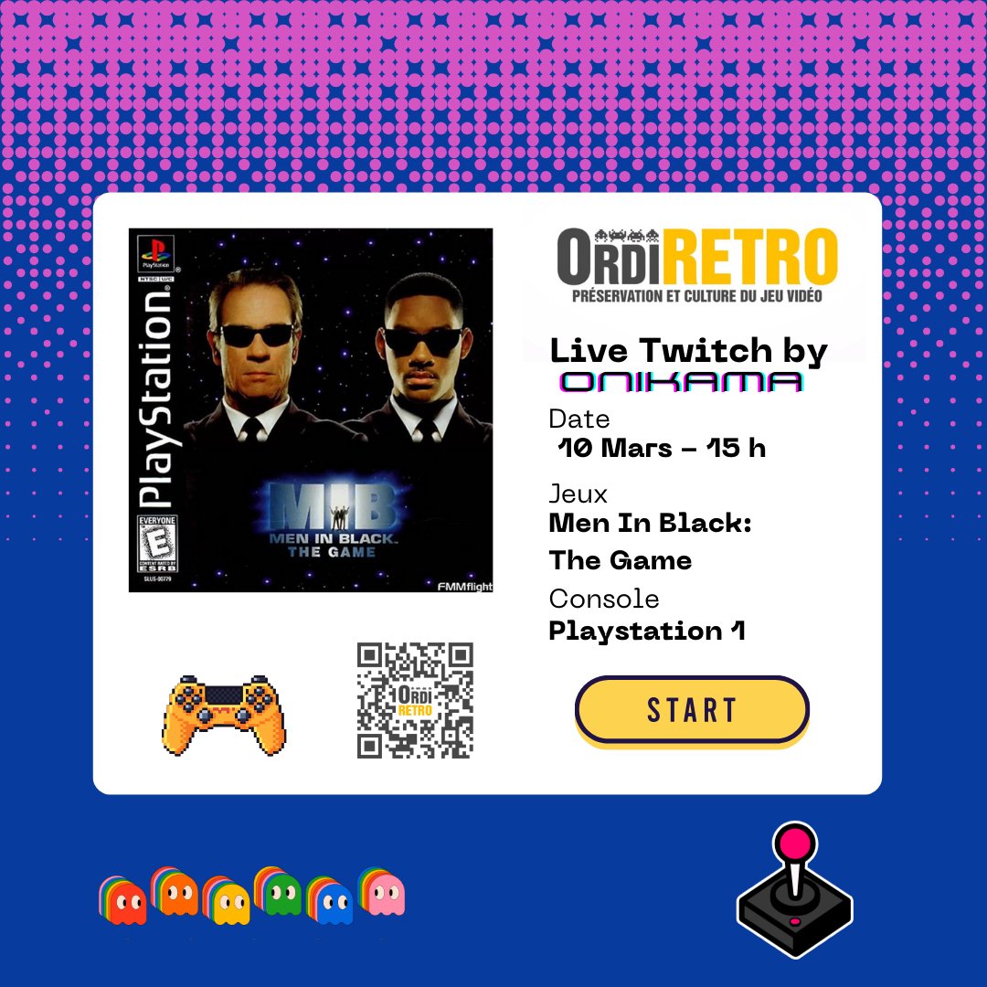 Petit message d' <a href="/OnikaMA2/">Onikama🌸</a>  :  Retrouvez moi ce dimanche pour la reprise des streams !! Avec MEN IN BLACK sur Playstation 1 ! C'est maintenant en direct sur la chaîne Twitch d'<a href="/ordiretro/">ordiretro</a> 
twitch.tv/ordiretro