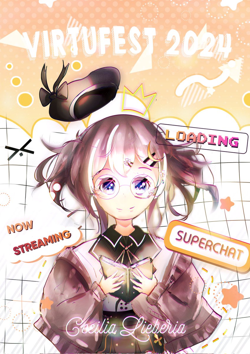 rafaeis7's tweet photo. So, I participated Fanart competition on Virtufest event

I Presents it to @CeciliaLieberia 
------
Heyy.. what is this Book, Whoaa, so this book will Lead you into a new virtual world. I hope I can meet new friends!"

#draw #fanart #2dart #digital #illustration #Cileart  #vtuber https://t.co/gkrOLh9u42
