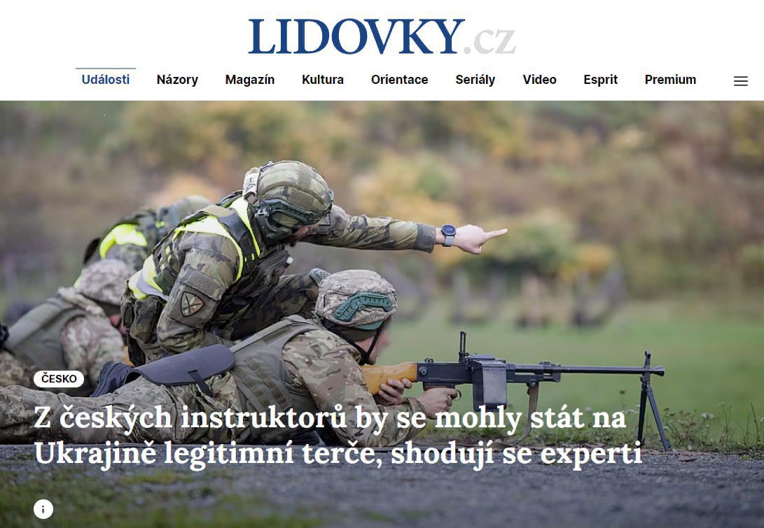 Zlatti_71's tweet photo. 🇨🇿🇺🇦 The Czechs want to take part in the Russian-Ukrainian conflict, but only in a covert way

One of the possible options for Prague's assistance to Kiev is to send its instructors to train AFU recruits. In this case, however, Czech soldiers would become legitimate targets for the Russian Armed Forces, according to Lidovky.

As soon as Czech soldiers cross the Ukrainian border to help the AFU, they will become a legitimate target for Russia,
 - says the publication.

@ukraine_watch