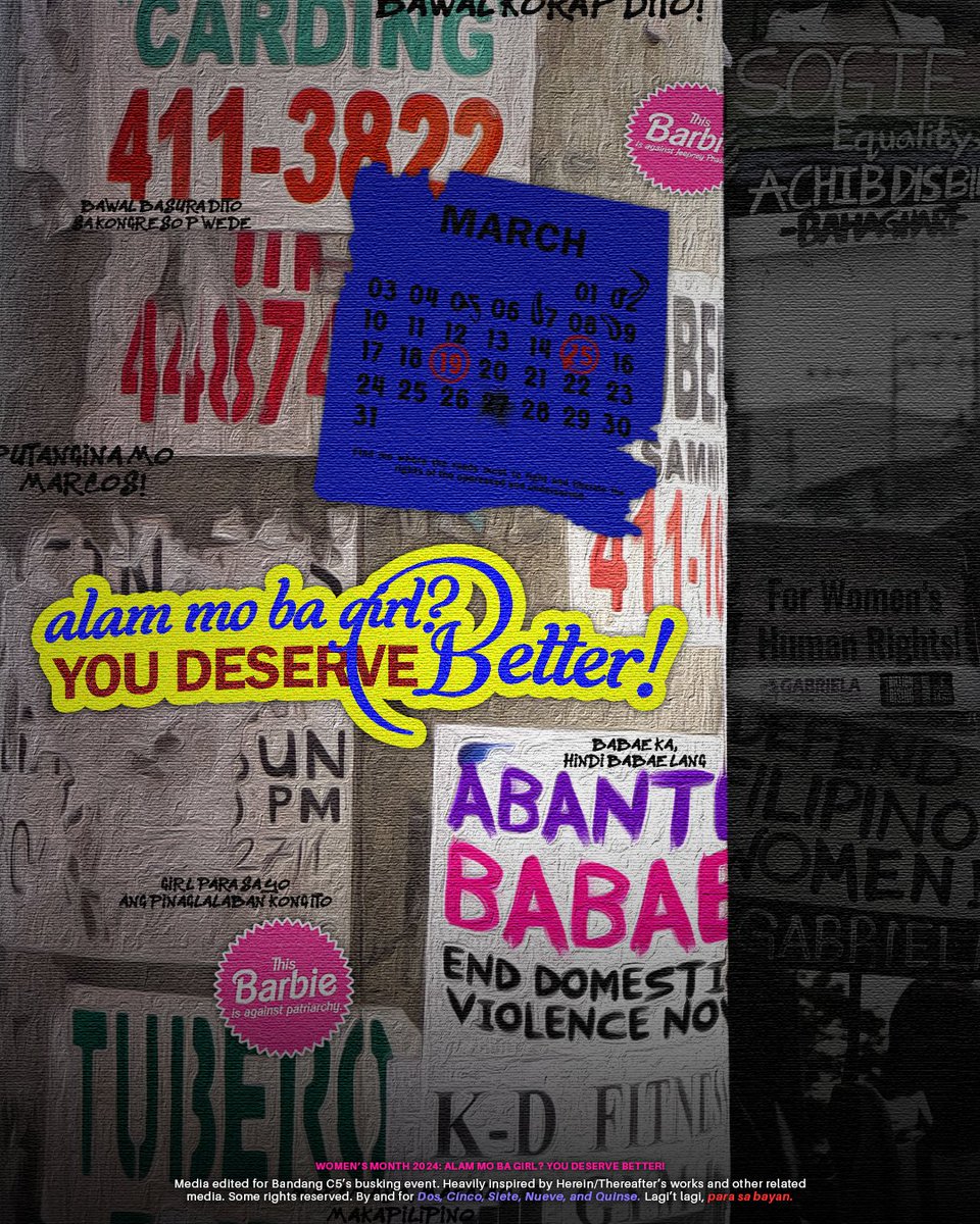 ͏

͏

͏ ͏ ͏

⠀ ⠀ ⠀ 𝐏𝐀𝐀𝐋𝐀𝐋𝐀 . . 𝐏𝐄𝐃 𝐗𝐈𝐍𝐆 📷
⠀ ⠀ ⠀ May tatawid! May tatawid!
⠀ ⠀ ⠀ ABANTE BABAE, PALABAN
                          MILITANTE!
⠀
⠀ ⠀ ⠀ ⠀ ⠀03.15.24   |   03.19.24

͏

͏

͏ ͏ ͏

͏