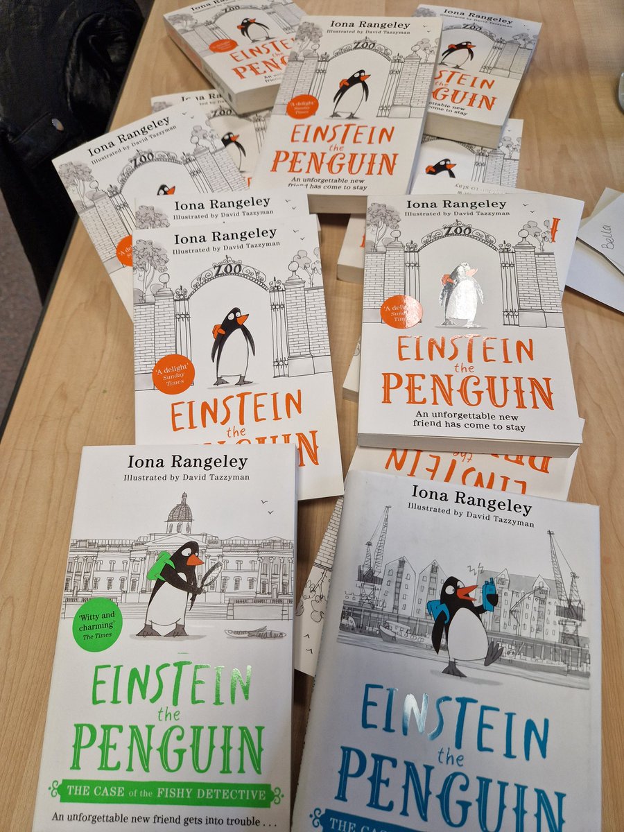 World Book Day brought this fantastic parcel to school for our @readingzone book club ! Many thanks to them..we are loving lasagne- eatingEinstein. @IonaRangeley @ReadingatLLP